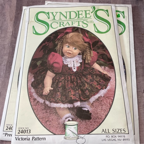 Syndee's Crafts - Clothes Patterns Uncut Victoria Gabby Ann Precious Doll Dress - Picture 4 of 10